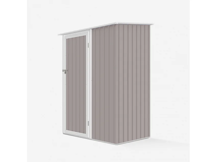 Abri de jardin en tôle galvanisée cabanon gris pour outils Amalfi 143X89x186cm