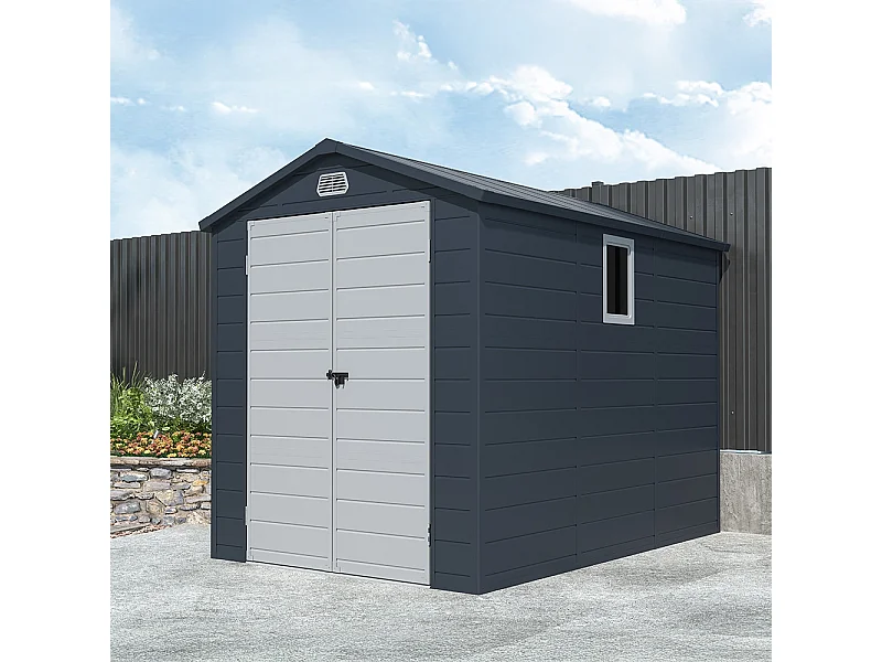 Casetta da giardino 192x278x219cm in polipropilene da esterno Trasimeno