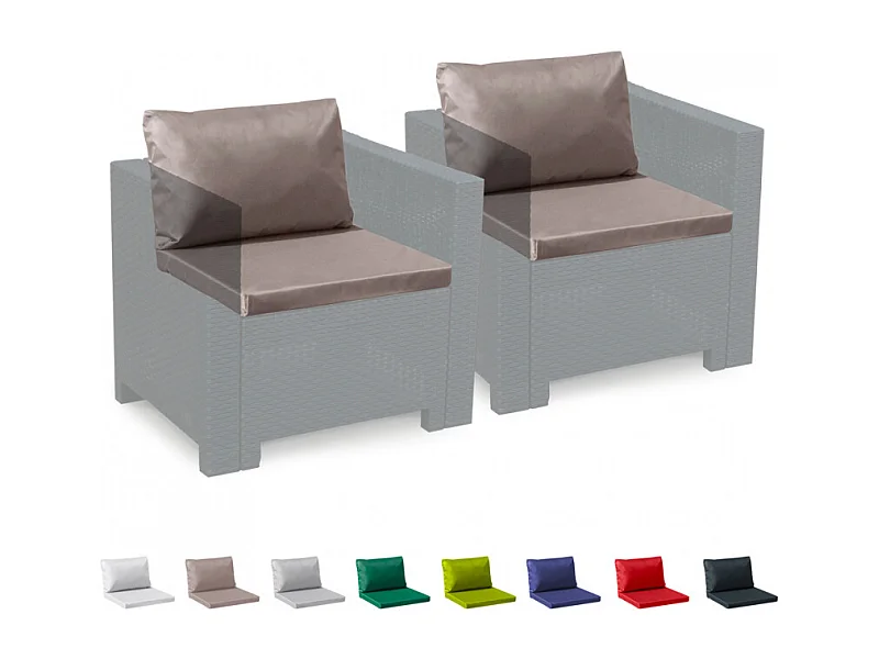 Cuscini ricambio salotto rattan impermeabili Bica Grand Soleil set 2 posti - Marrone