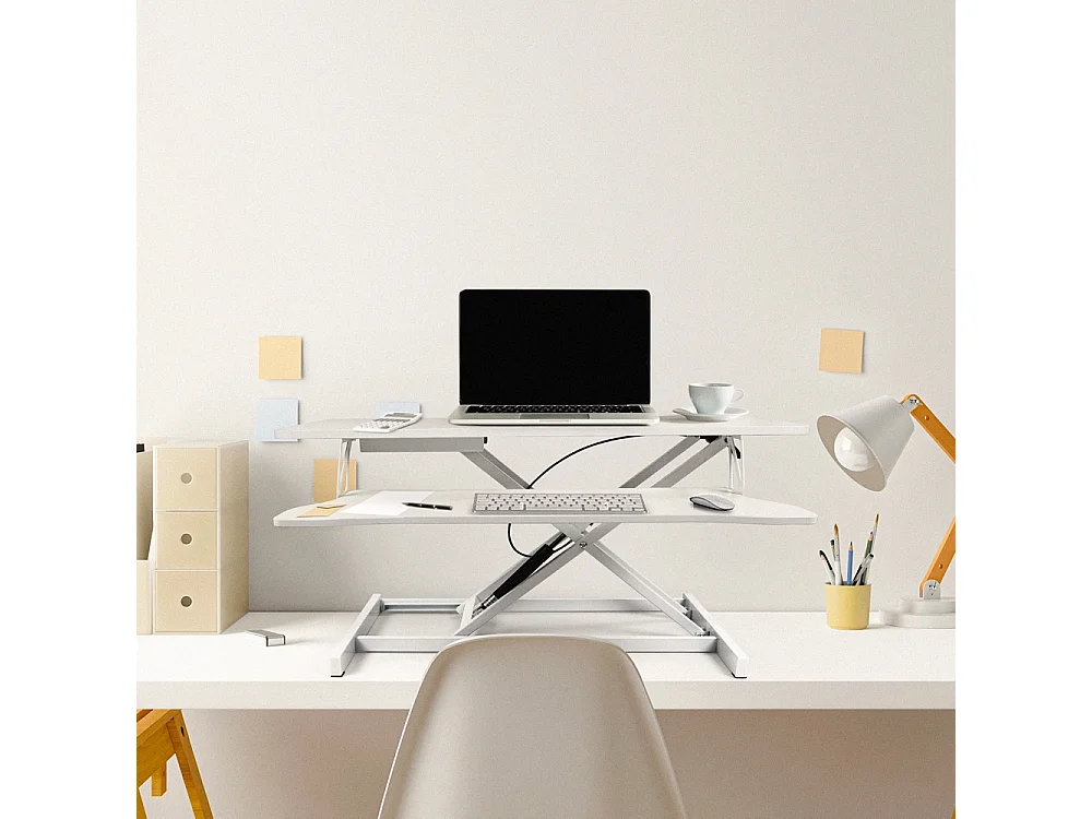 Höhenverstellbarer Desktop-PC-Monitorständer Jallo XL - Weiß