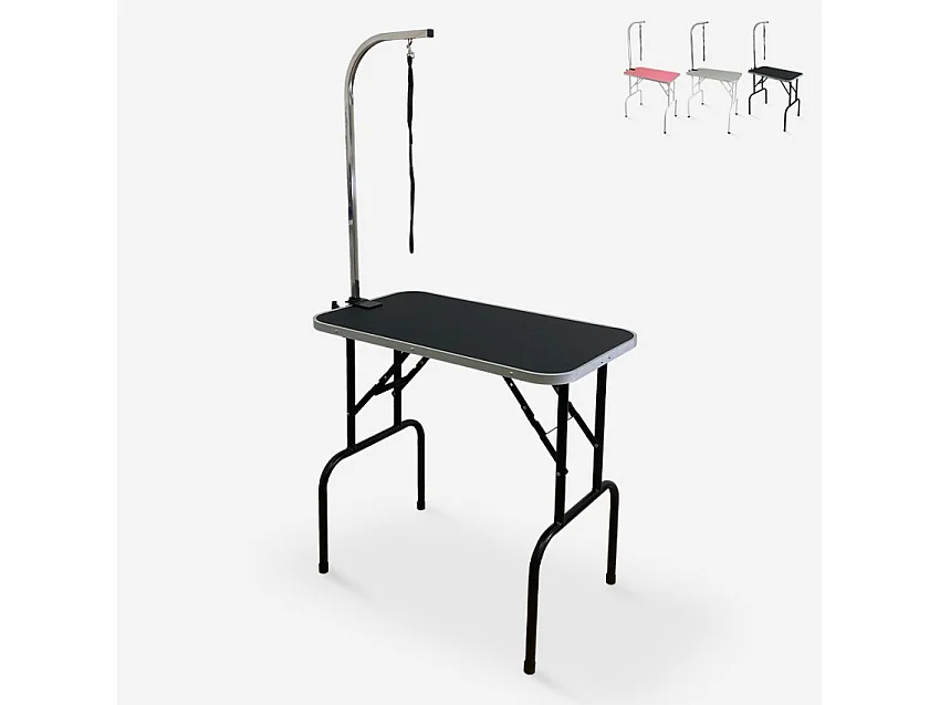 Mesa de aseo y corte para perros y animales plegable con correa Mastiff - Negro