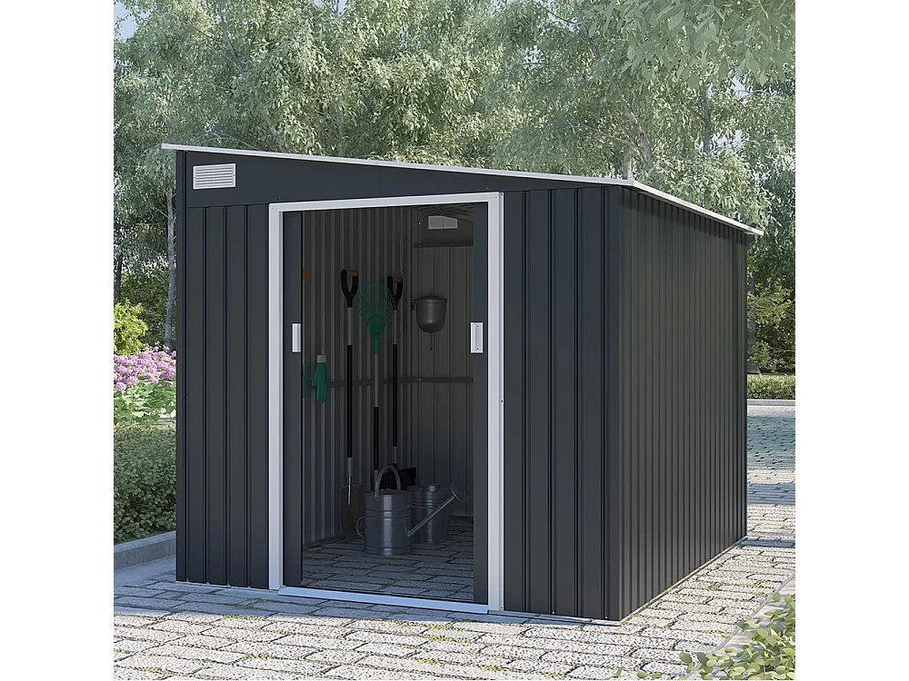 Casetta in metallo per giardino porta attrezzi 214x257x193cm Ostuni