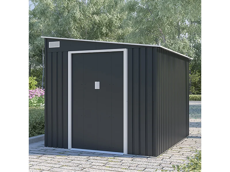 Casetta in metallo per giardino porta attrezzi 214x257x193cm Ostuni