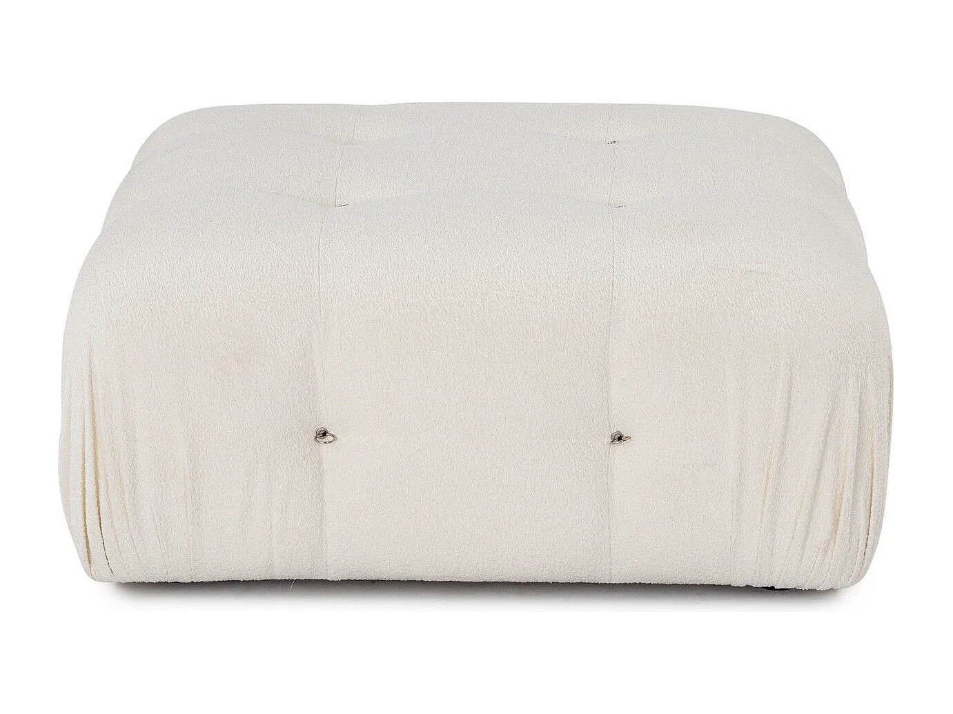 Puf reposapiés blanco en bouclé 95x95cm Bubble PB