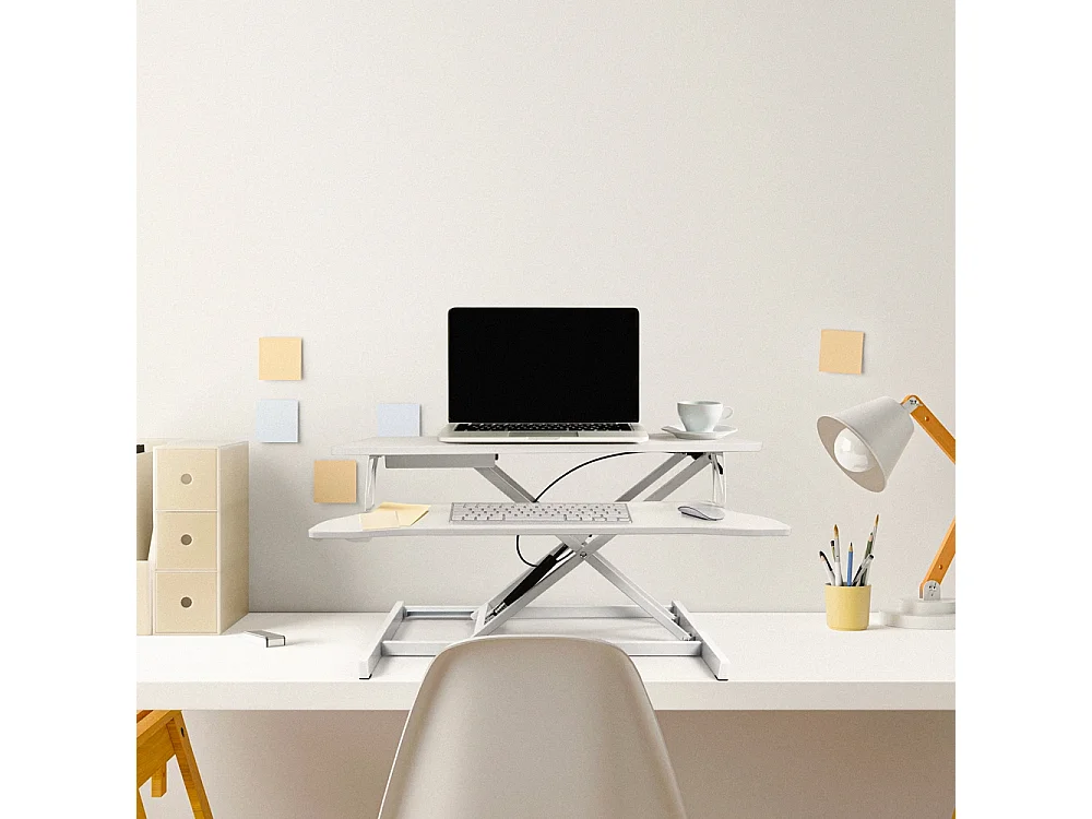 Höhenverstellbarer PC-Monitorständer schwarz weiß Jallo - Weiß