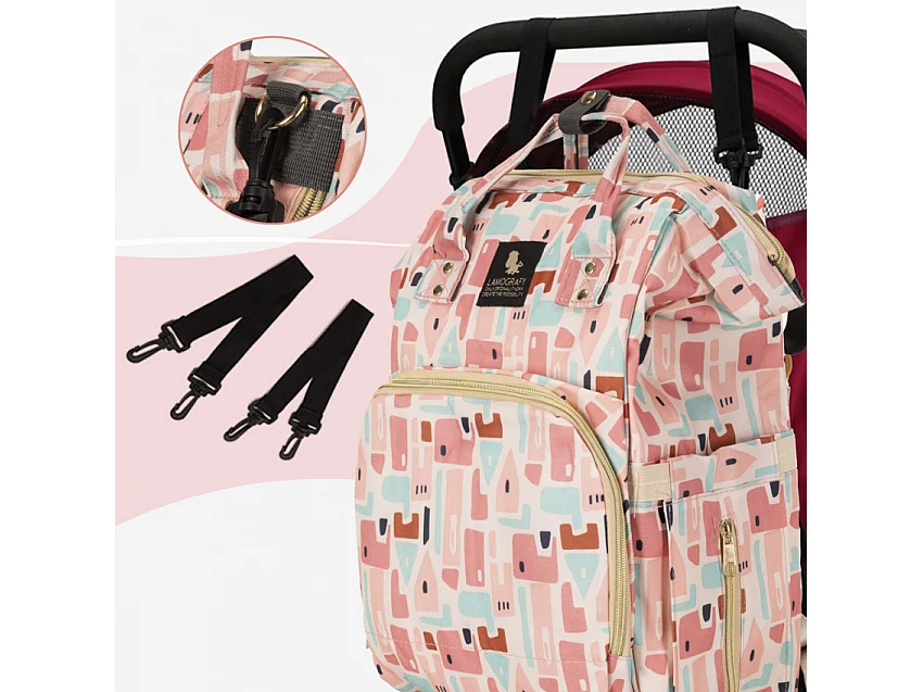 Zaino mamma borsa multifunzione cambio neonato tasche porta biberon Ready