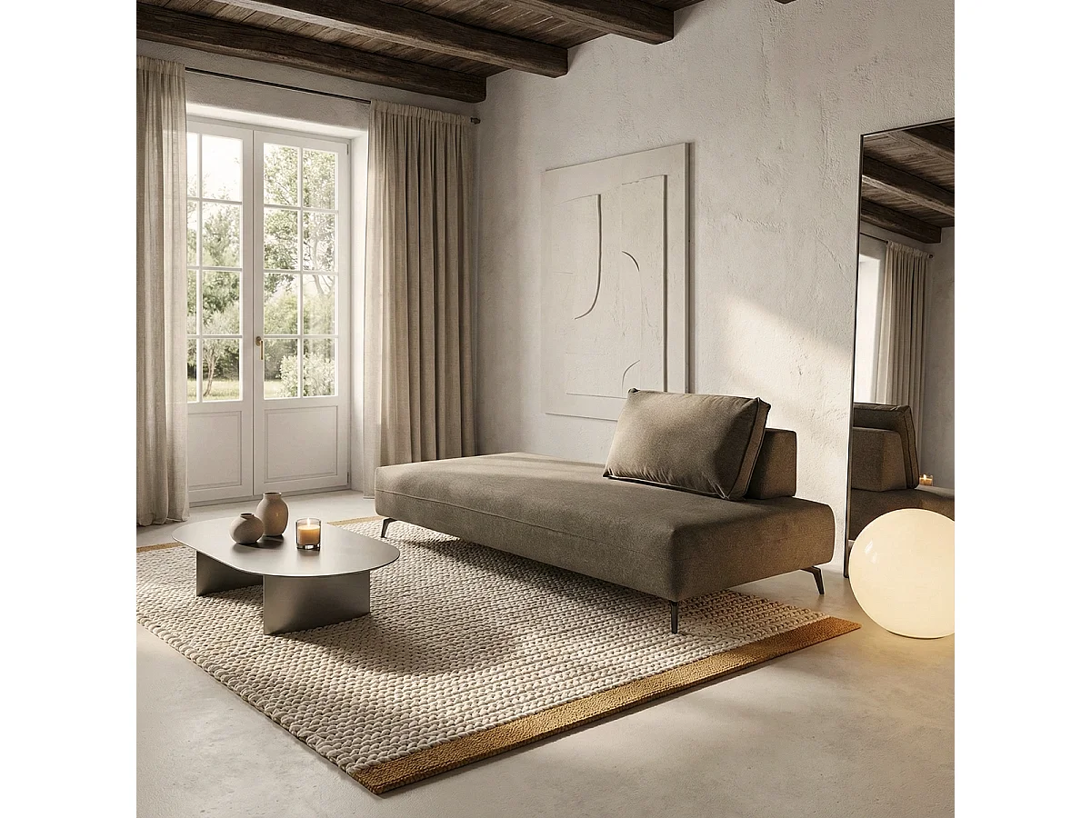 Sofá modular chaise longue con cojín extraíble Campiglio E200 - Gris pardo