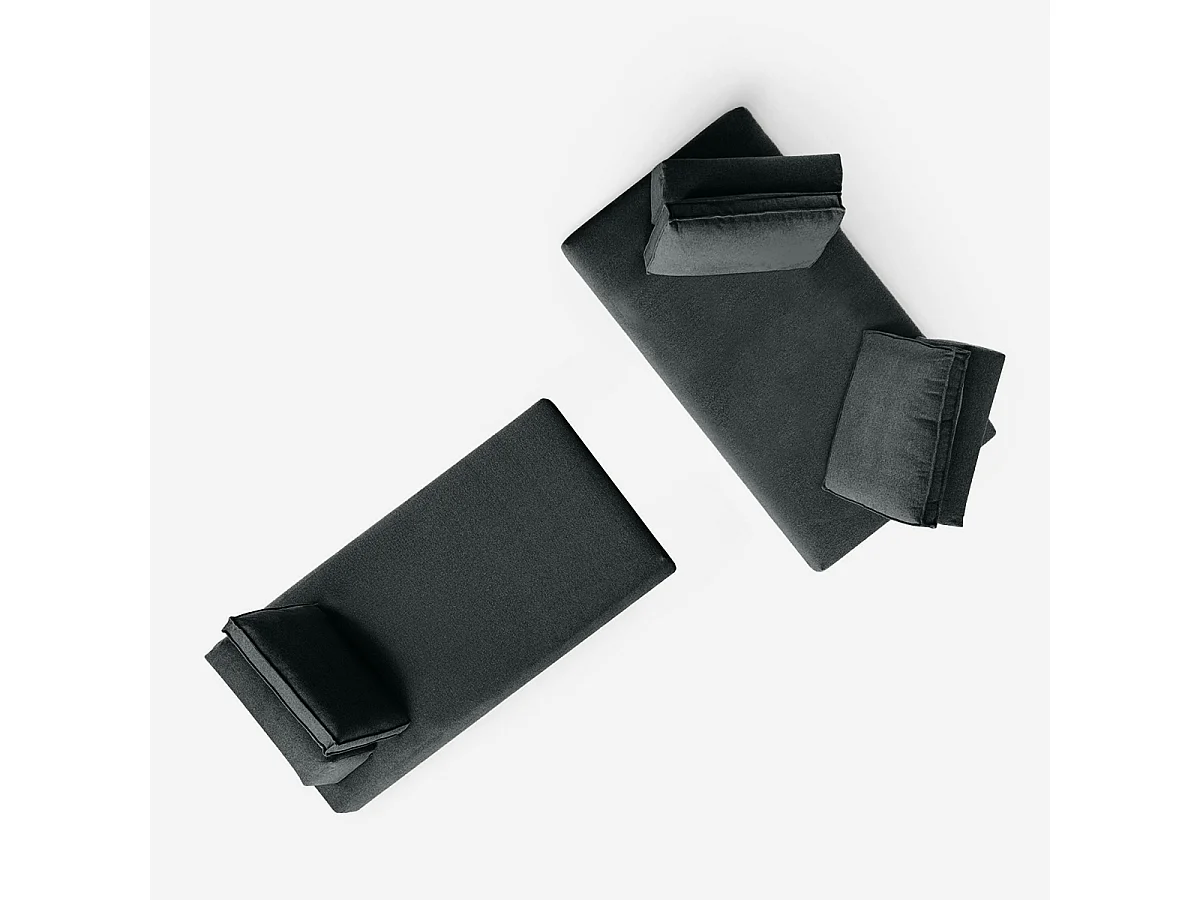 Sofá modular 3 plazas desenfundable repelente al agua Campiglio B - Negro