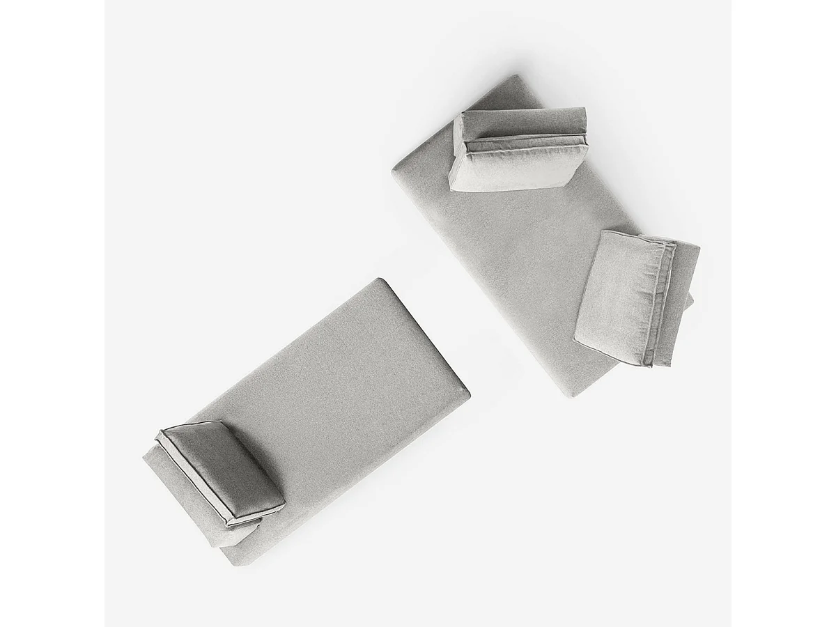 Modulares 3-Sitzer-Sofa, abnehmbarer wasserabweisender Bezug, Campiglio B - Silver