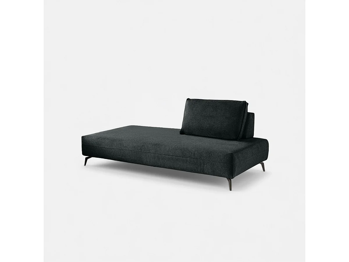 Sofá modular con chaise longue y cojín Made in Italy Campiglio E180 - Negro