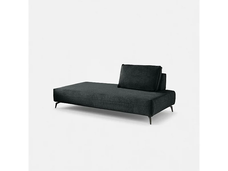 Sofá modular con chaise longue y cojín Made in Italy Campiglio E180 - Negro