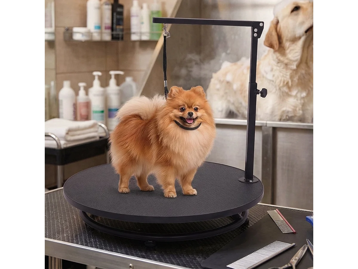 Mesa Peluquería Canina Giratoria Diámetro 60 cm Pug