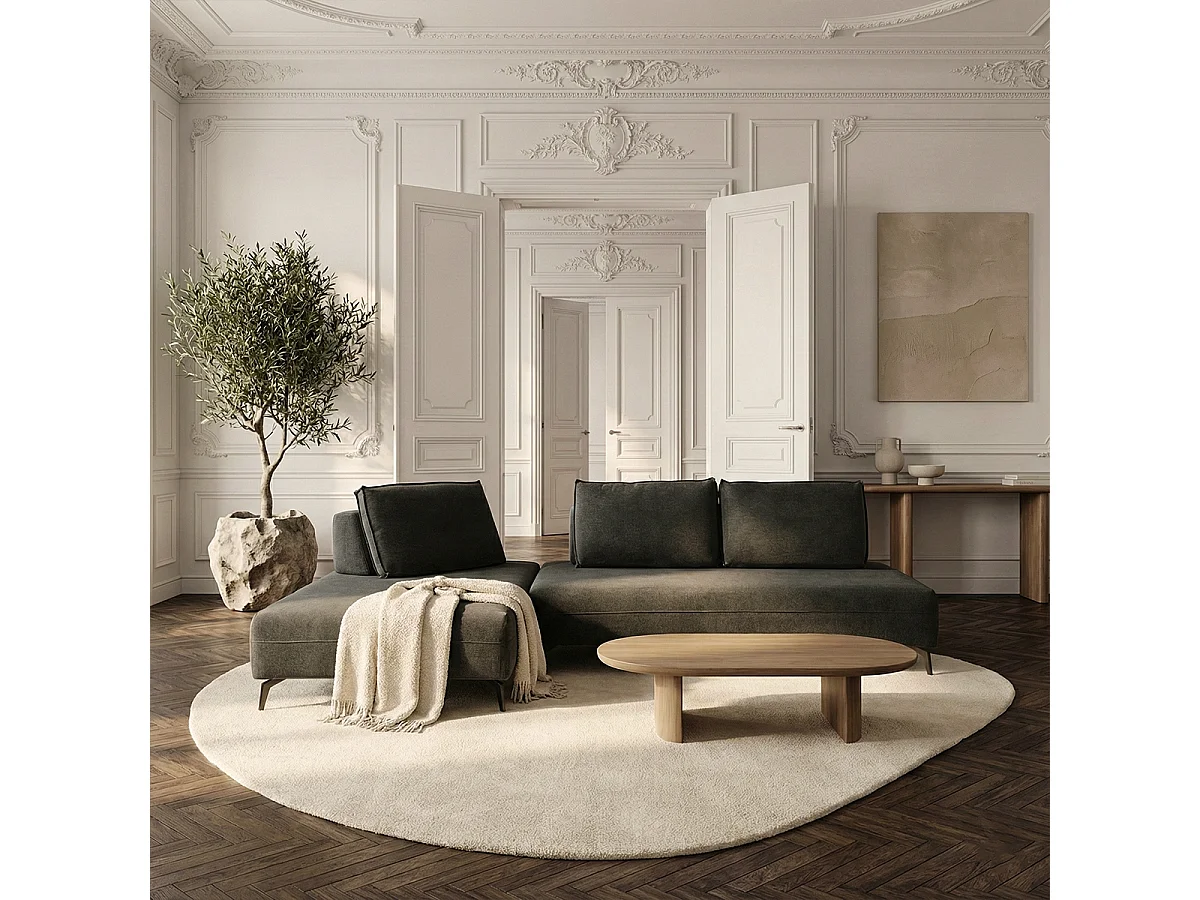 Modulares 3-Sitzer Sofa, individualisierbar, Made in Italy, Campiglio C - Dunkel Grau