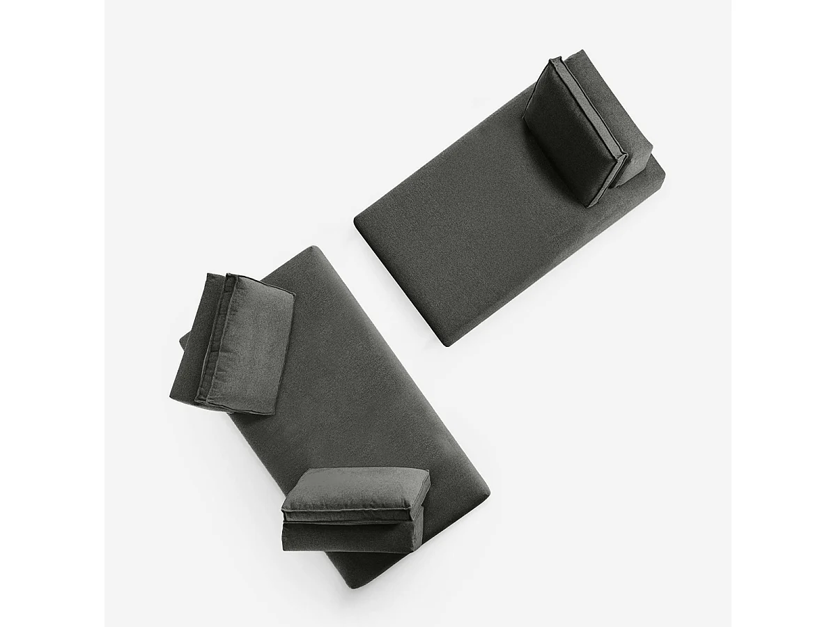 Modulares 3-Sitzer Sofa, individualisierbar, Made in Italy, Campiglio C - Dunkel Grau