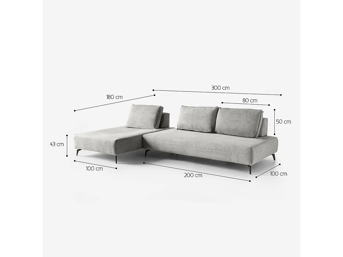 Modulares 3-Sitzer Sofa, individualisierbar, Made in Italy, Campiglio C - Dunkel Grau