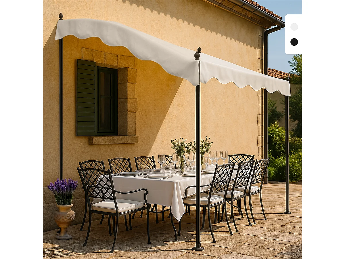 Pavillon 3x2 Meter Garten Stahl Café Hotel Pergola - Schwarz