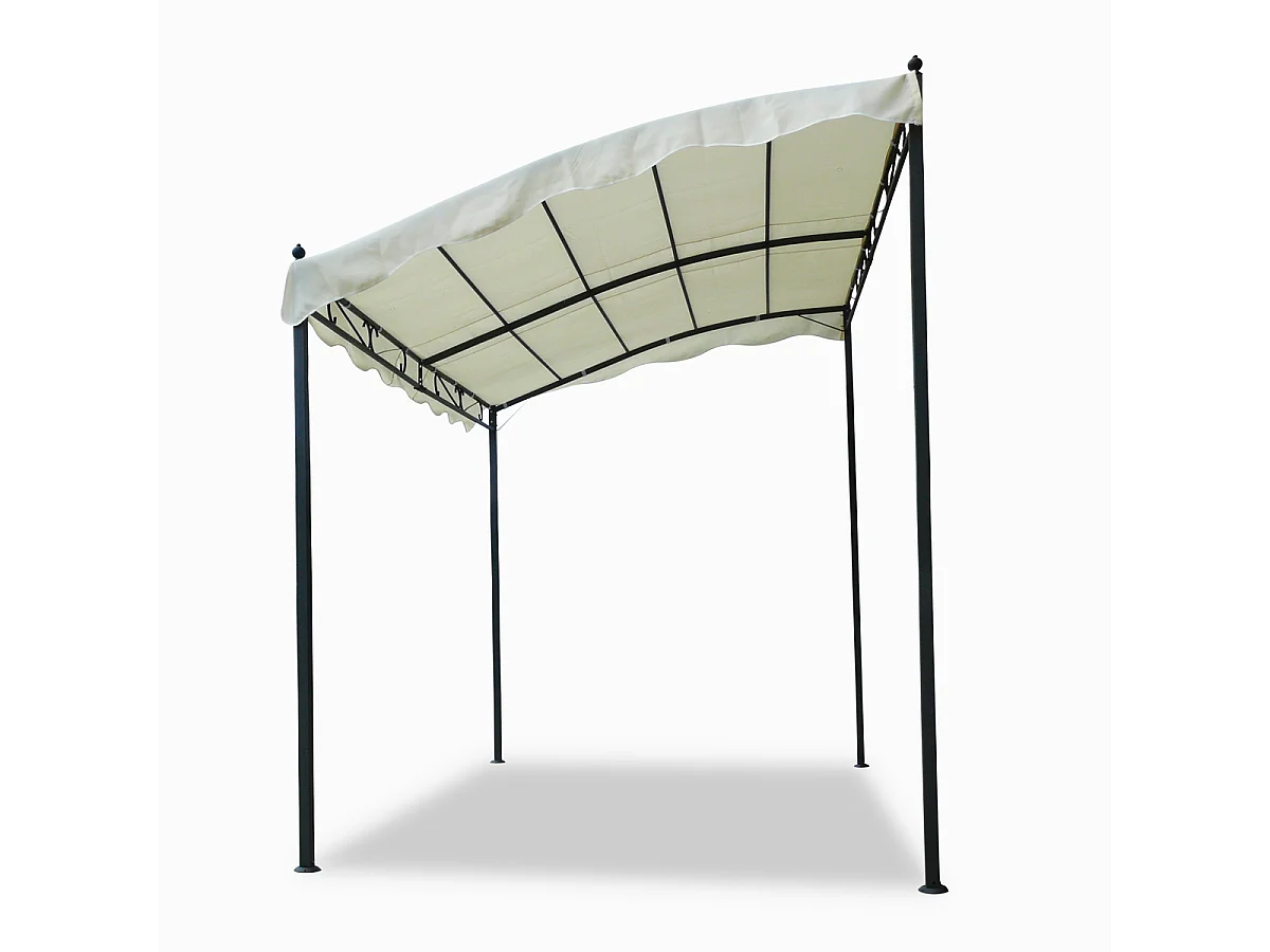 Pavillon 3x2 Meter Garten Stahl Café Hotel Pergola - Schwarz