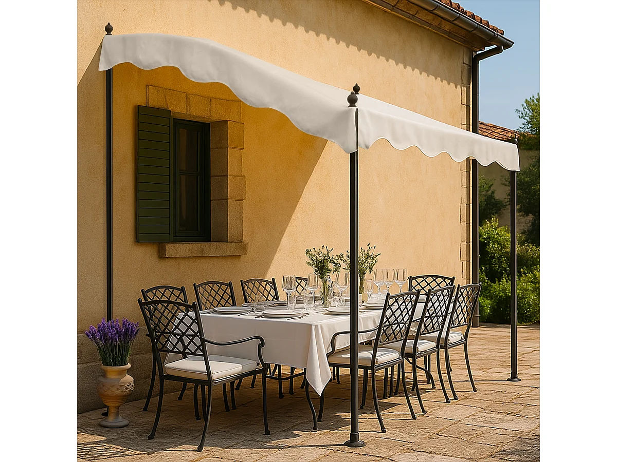 Pavillon 3x2 Meter Garten Stahl Café Hotel Pergola - Schwarz