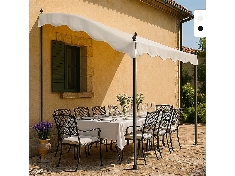 Pavillon 3x2 Meter Garten Stahl Café Hotel Pergola - Schwarz