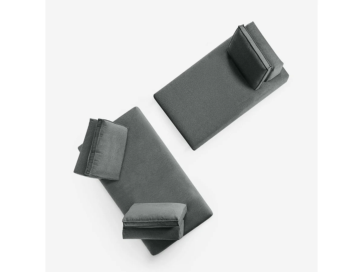 Modulares 3-Sitzer Sofa, individualisierbar, Made in Italy, Campiglio C - Grau