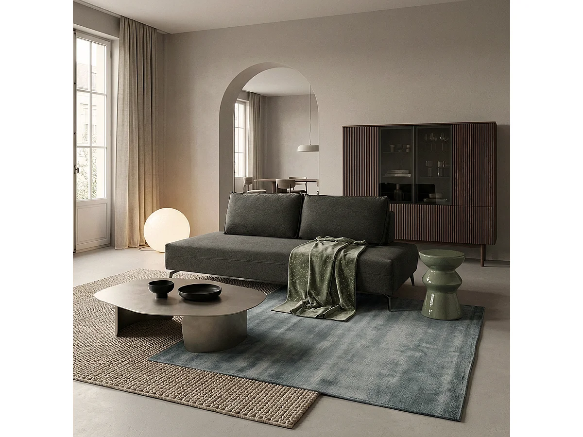 Modulares 2-Sitzer-Sofa abziehbar Made in Italy Campiglio D200 - Dunkel Grau