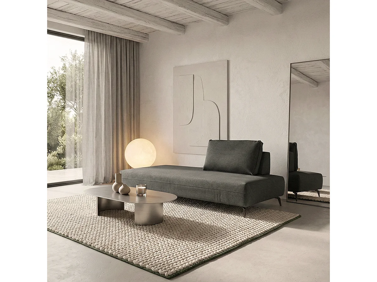 Modulares Sofa mit Chaiselongue und abnehmbarem Kissen Campiglio E200 - Grau