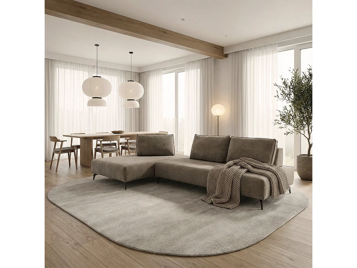 Sofá modular 3 plazas desenfundable repelente al agua Campiglio B - Gris pardo