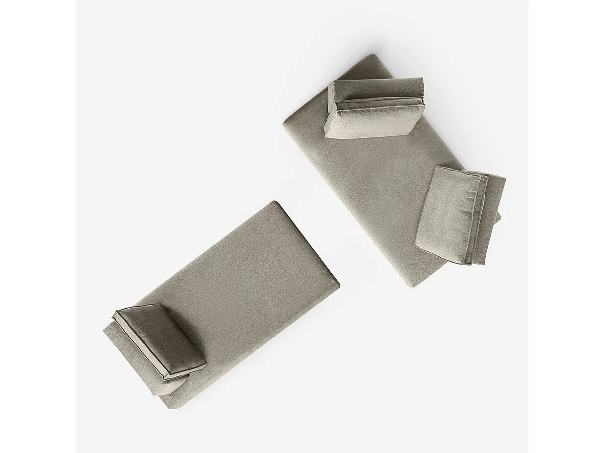 Sofá modular 3 plazas desenfundable repelente al agua Campiglio B - Gris pardo