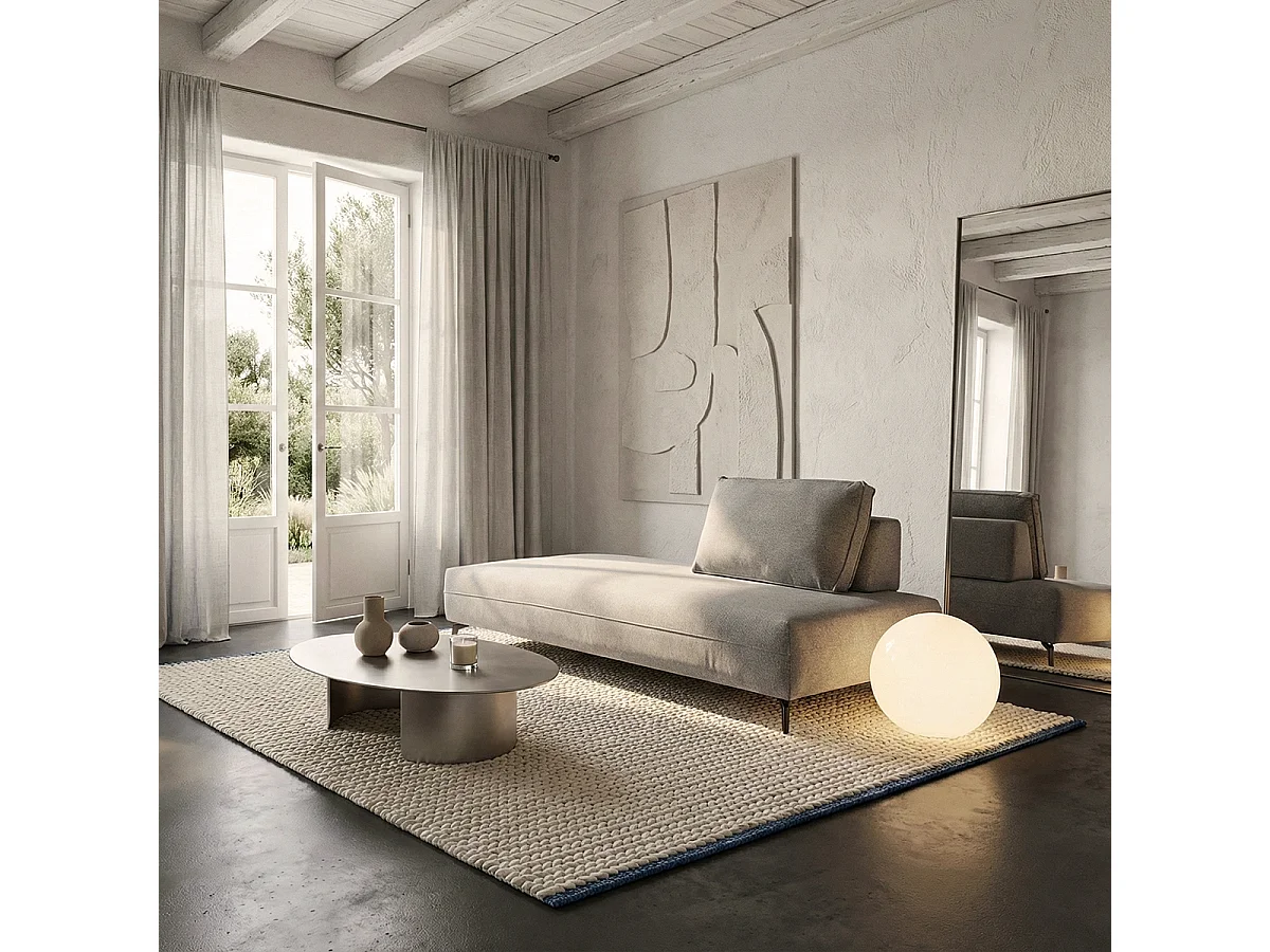 Modulares Sofa mit Chaiselongue und abnehmbarem Kissen Campiglio E200 - Silver