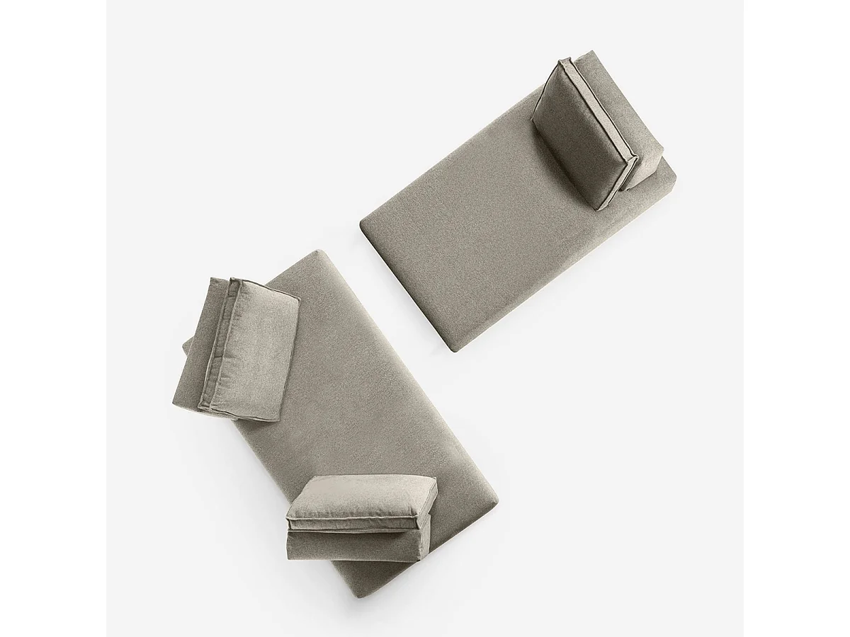 Sofá modular 3 plazas personalizable Made in Italy Campiglio C - Gris pardo