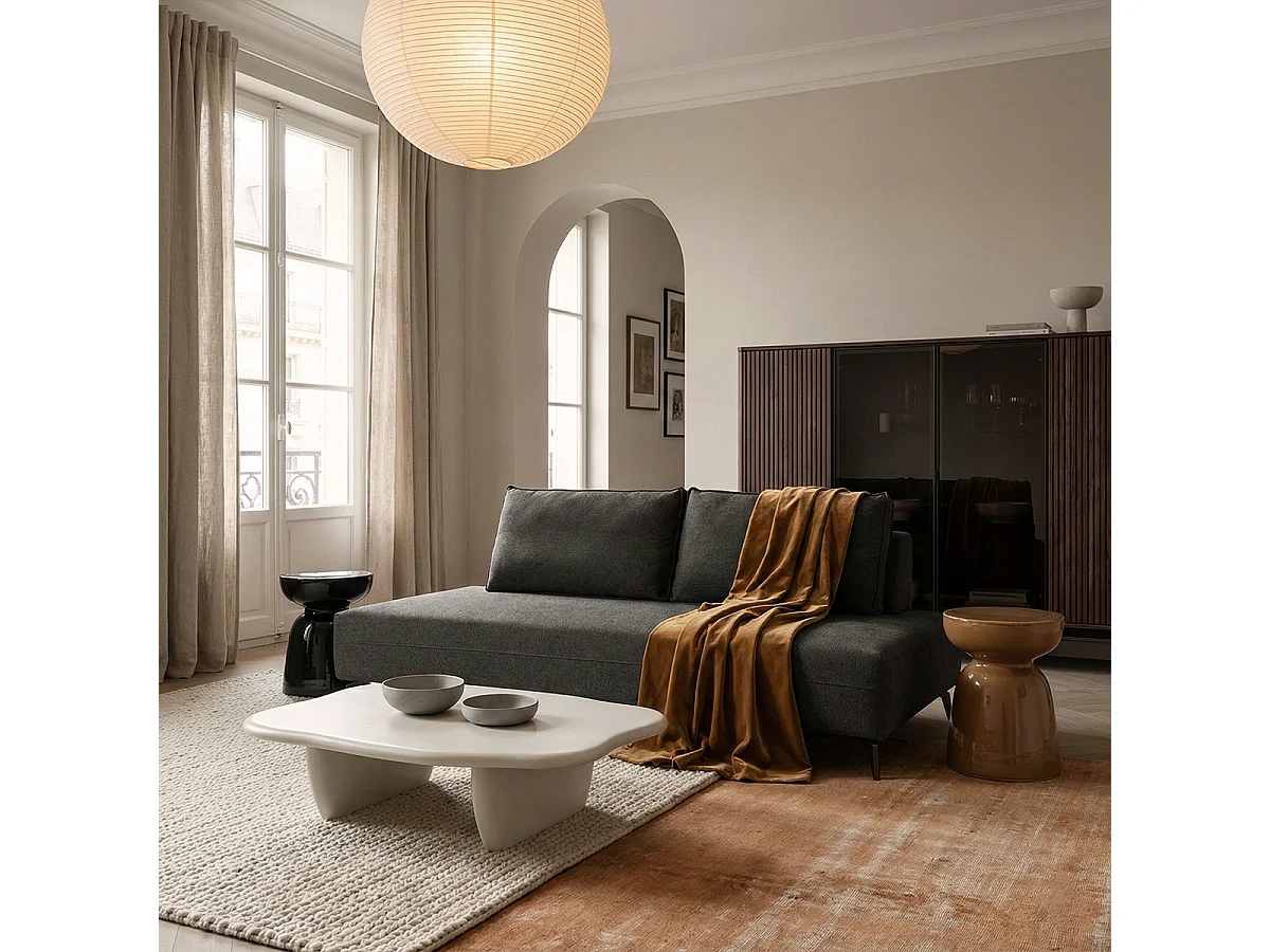 Modulares 2-Sitzer-Sofa mit Designkissen Made in Italy Campiglio D180 - Dunkel Grau