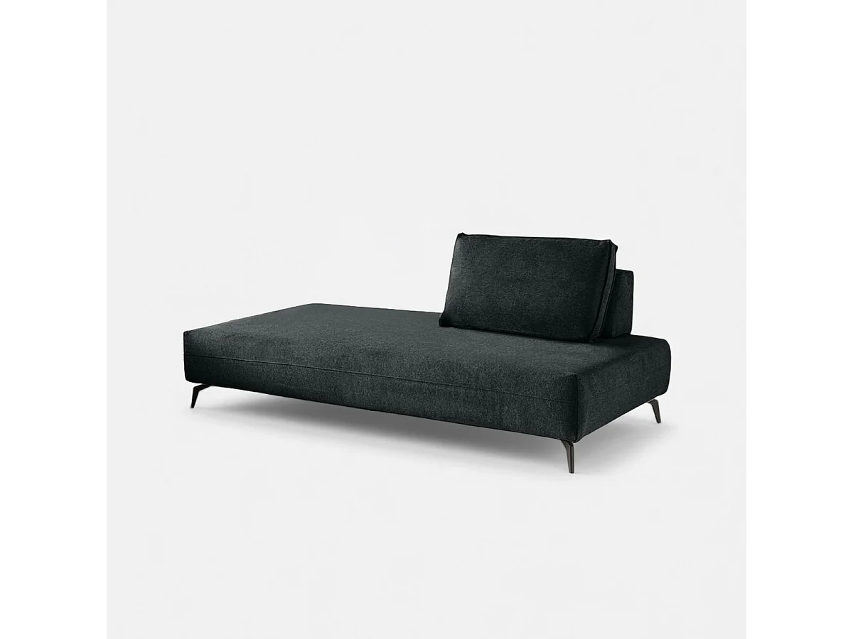 Sofá modular chaise longue con cojín extraíble Campiglio E200 - Negro