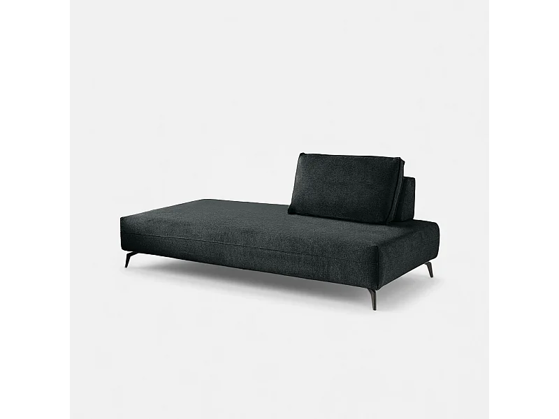 Sofá modular chaise longue con cojín extraíble Campiglio E200 - Negro