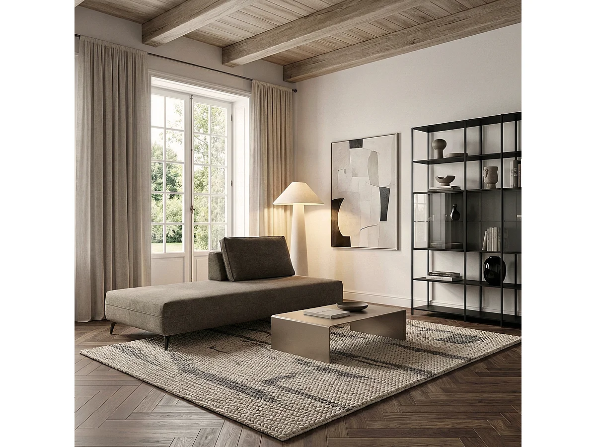 Sofá modular con chaise longue y cojín Made in Italy Campiglio E180 - Gris pardo