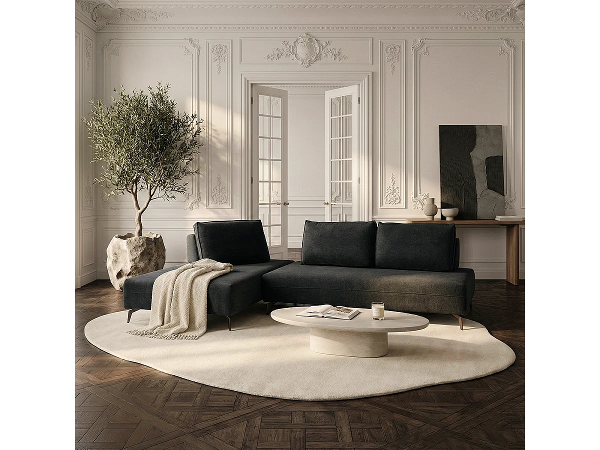 Sofá modular 3 plazas personalizable Made in Italy Campiglio C - Negro