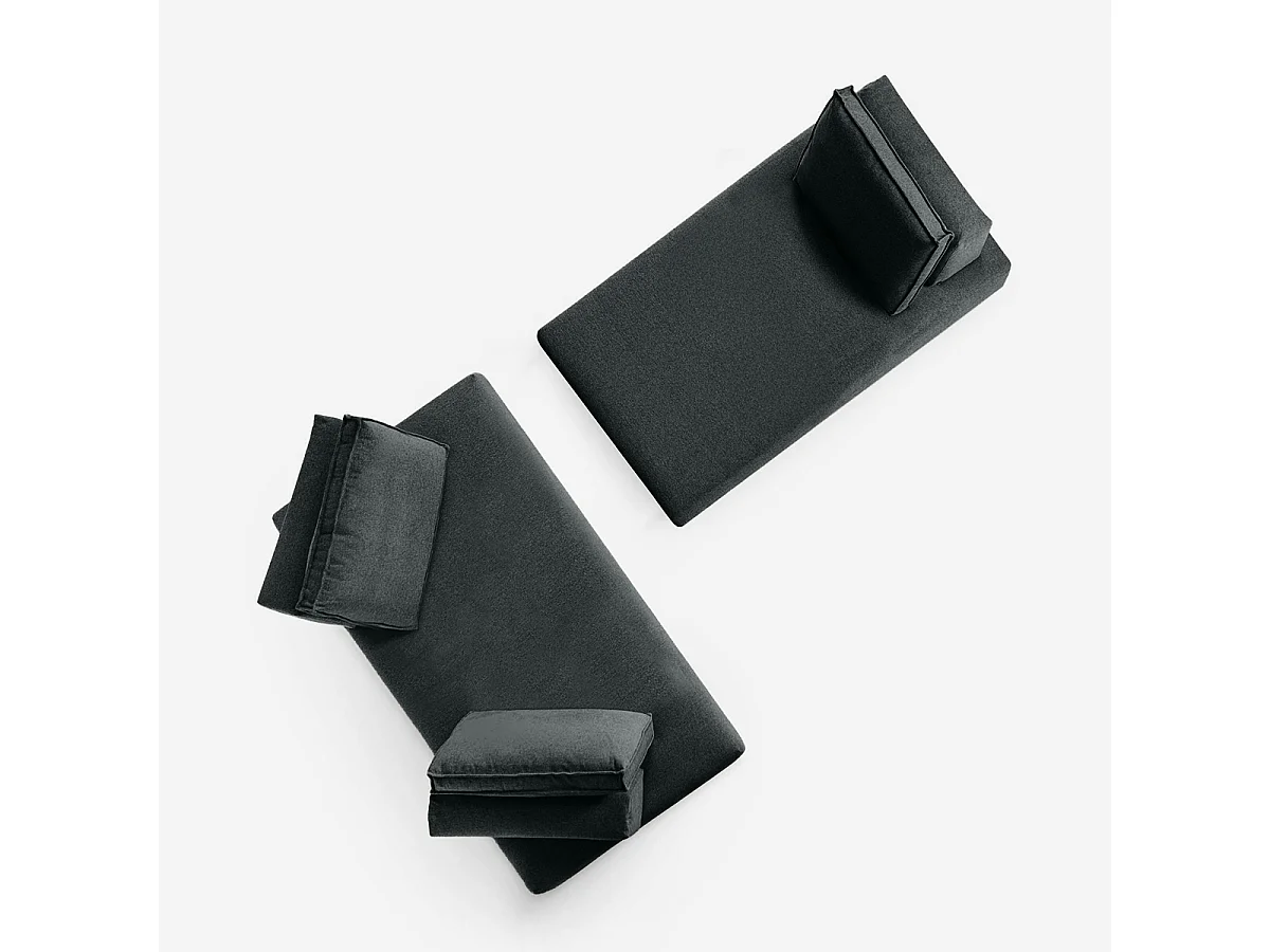 Sofá modular 3 plazas personalizable Made in Italy Campiglio C - Negro