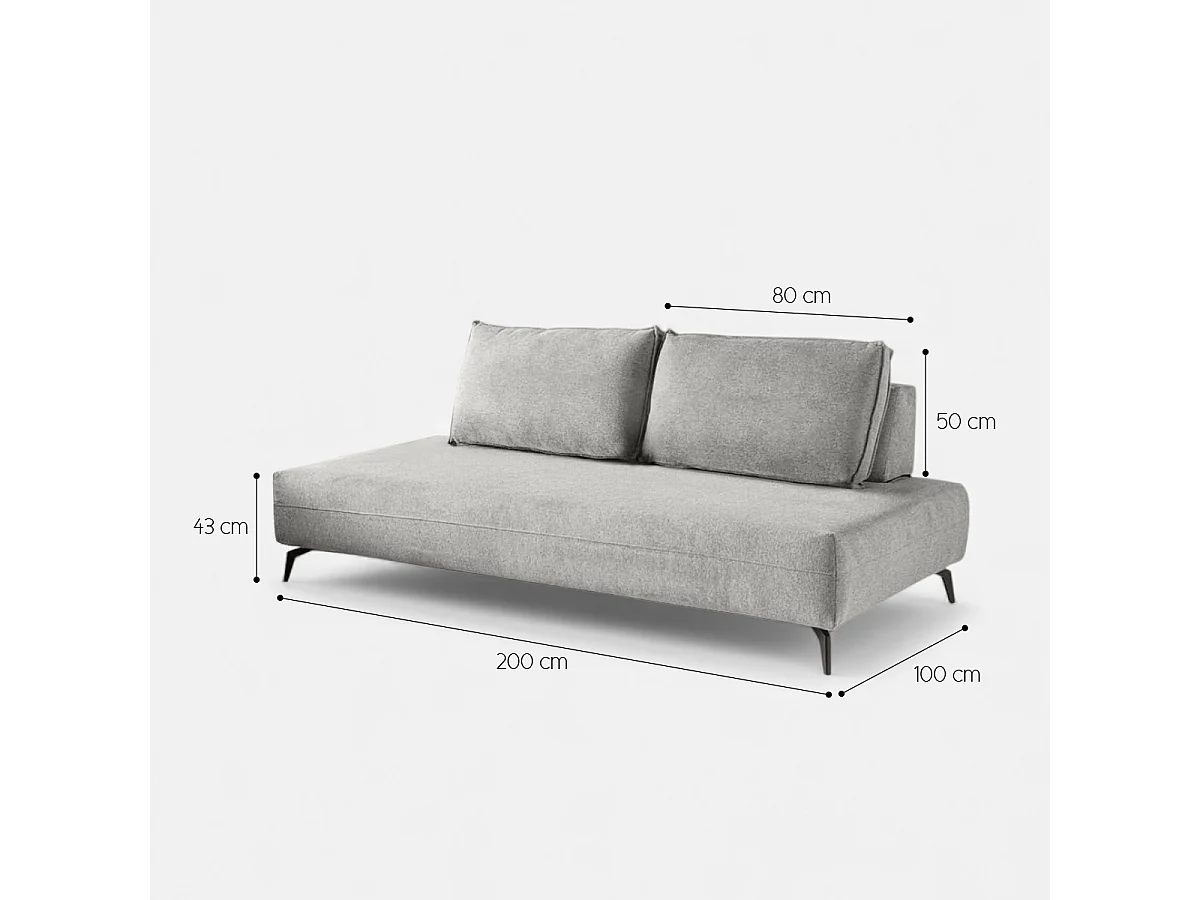 Sofá modular de 2 plazas desenfundable Made in Italy Campiglio D200 - Beige