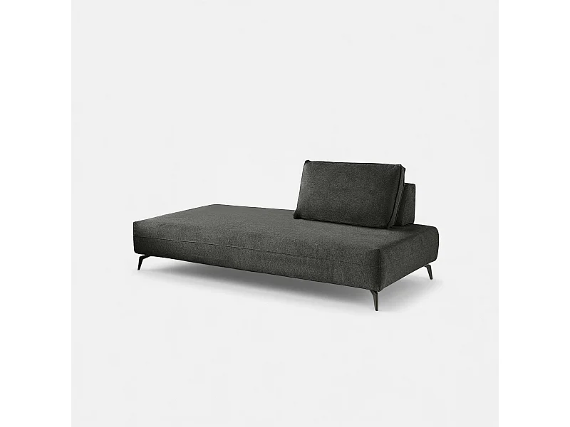 Sofá modular con chaise longue y cojín Made in Italy Campiglio E180 - Gris Oscuro