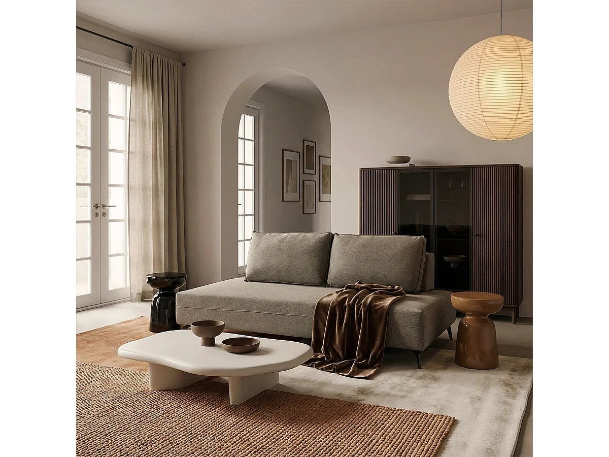 Sofá modular de 2 plazas con cojines diseño Made in Italy Campiglio D180 - Gris pardo