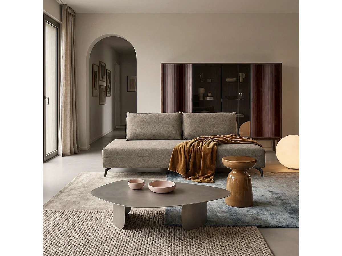 Sofá modular de 2 plazas desenfundable Made in Italy Campiglio D200 - Gris pardo