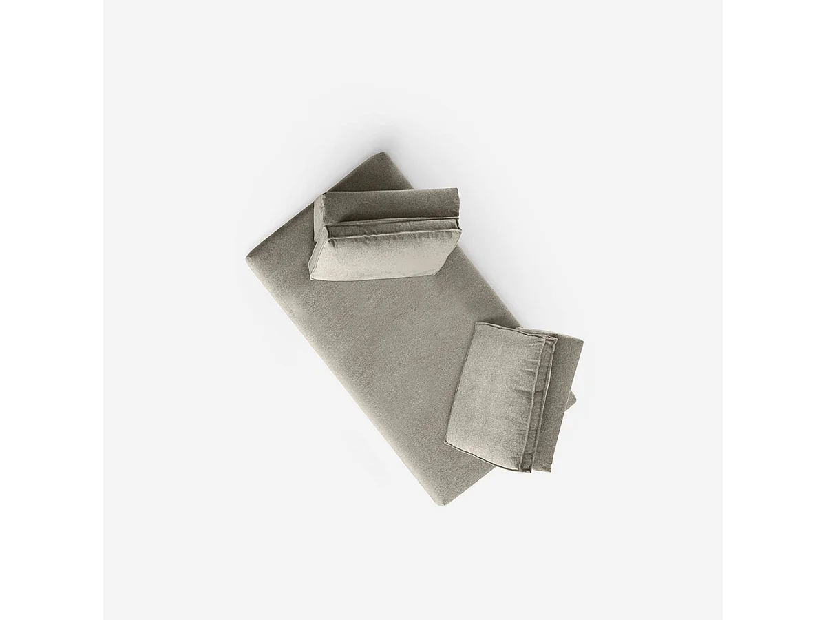 Sofá modular de 2 plazas desenfundable Made in Italy Campiglio D200 - Gris pardo