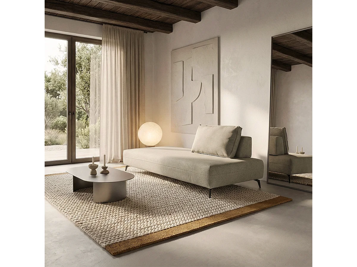 Sofá modular chaise longue con cojín extraíble Campiglio E200 - Beige