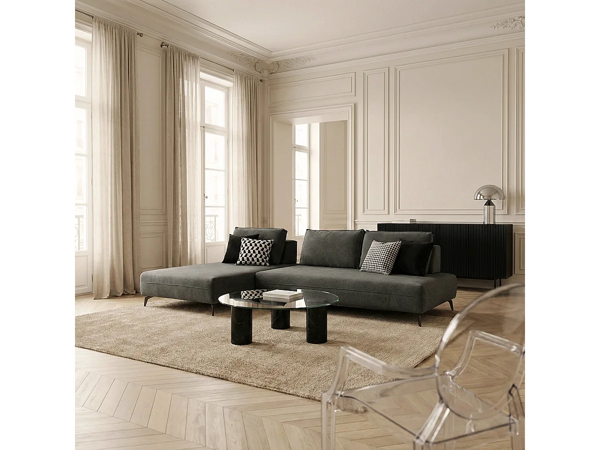 Modulares 3-Sitzer-Sofa, abnehmbarer wasserabweisender Bezug, Campiglio B - Grau