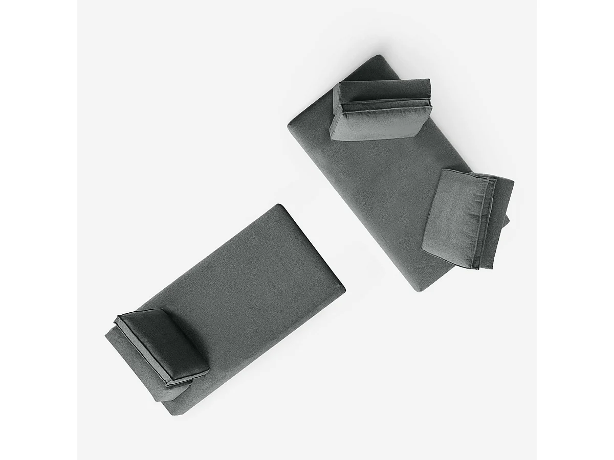 Modulares 3-Sitzer-Sofa, abnehmbarer wasserabweisender Bezug, Campiglio B - Grau