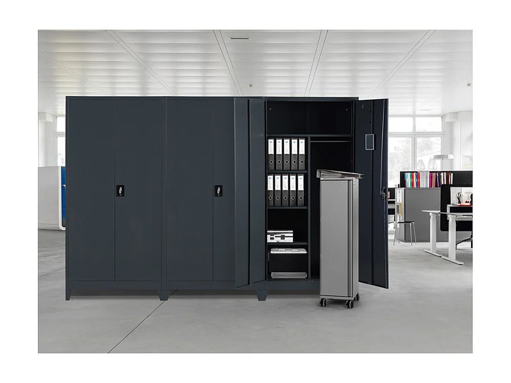 Armario de oficina 2 puertas 90x40 H180 en metal con portadocumentos con cerradura Vesuvio