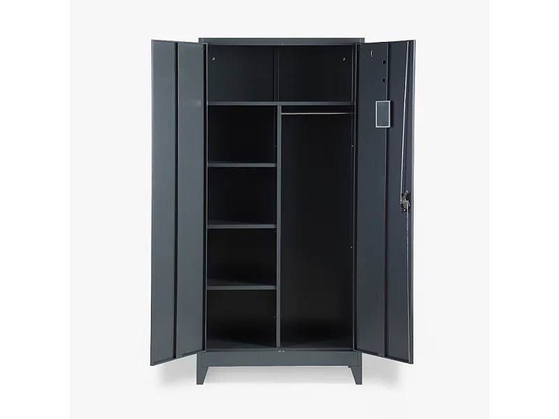 Armario de oficina 2 puertas 90x40 H180 en metal con portadocumentos con cerradura Vesuvio