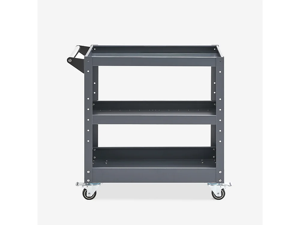 Carrito de herramientas de metal con 3 estantes y ruedas Kerey Plus - Gris
