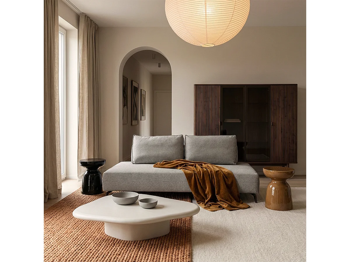 Sofá modular de 2 plazas con cojines diseño Made in Italy Campiglio D180 - Silver