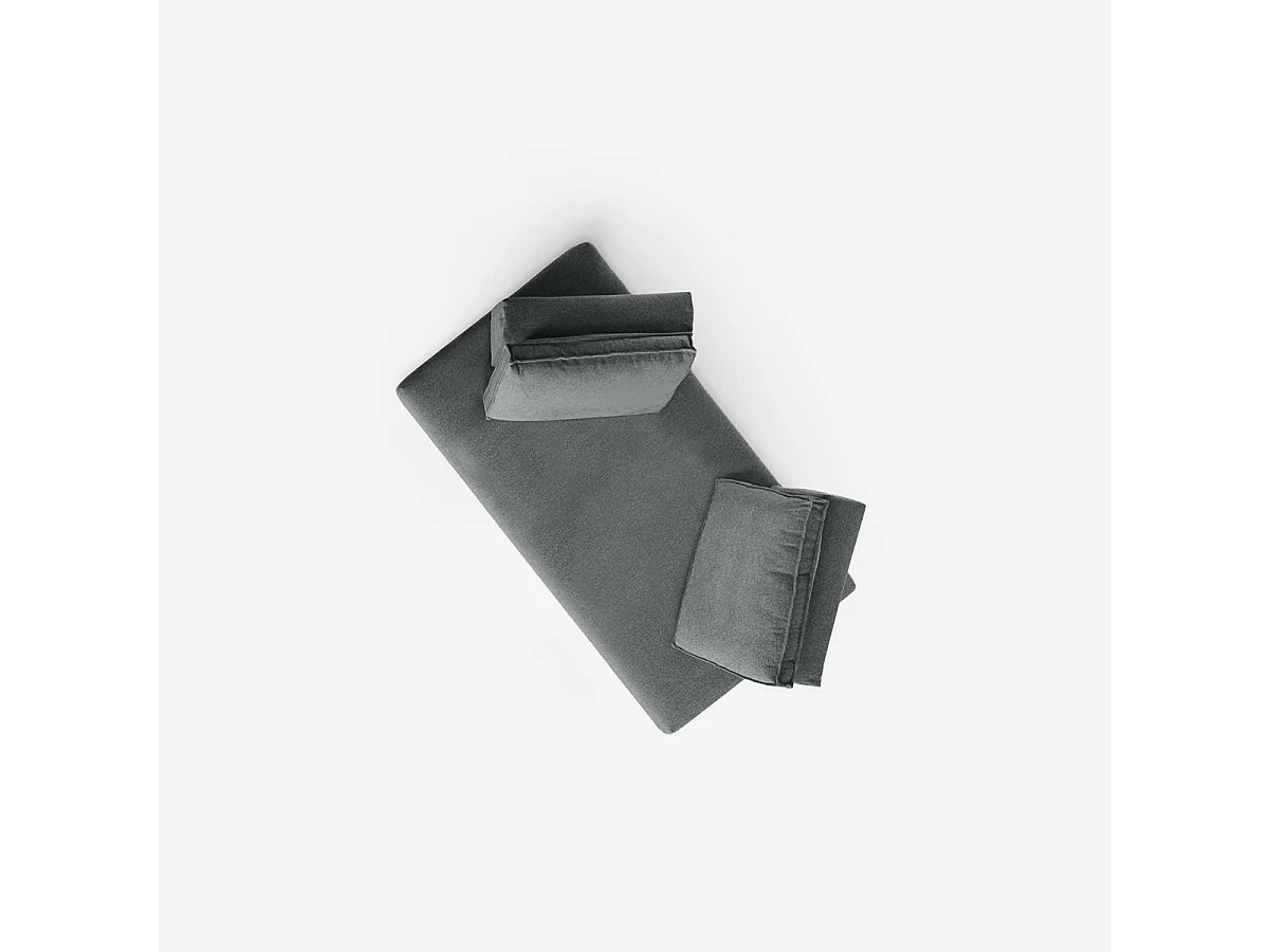 Sofá modular de 2 plazas con cojines diseño Made in Italy Campiglio D180 - Gris