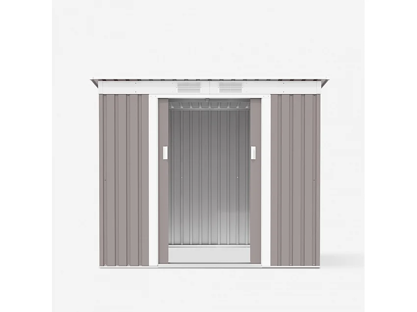 Abri de jardin en tôle d'acier cabanon gris résistant Alps 201x121x176cm